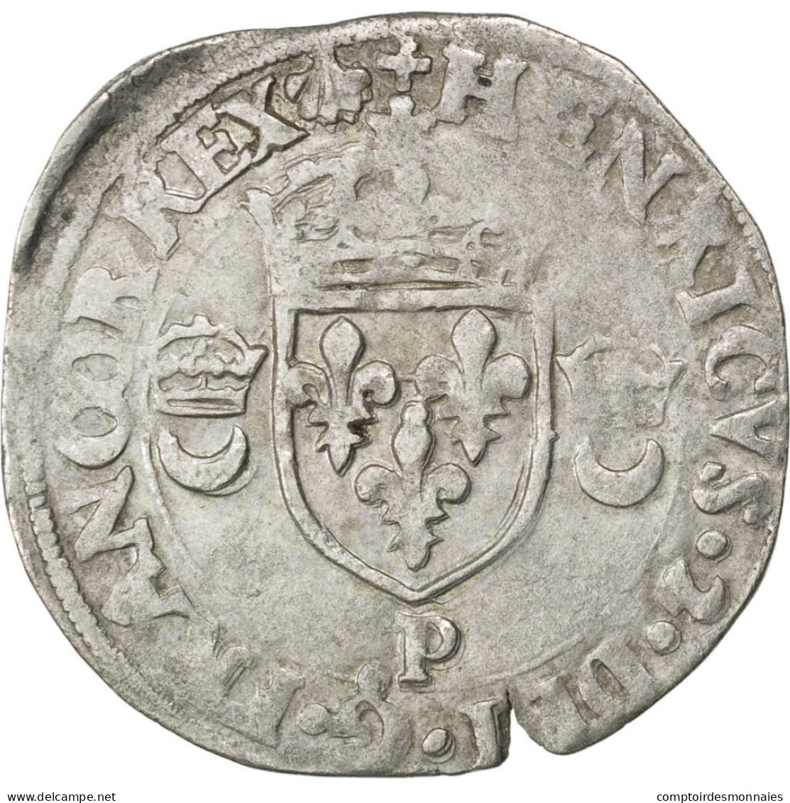 Monnaie, France, Douzain, 1550, Dijon, TTB, Billon, Sombart:4380 - 1547-1559 Henry II