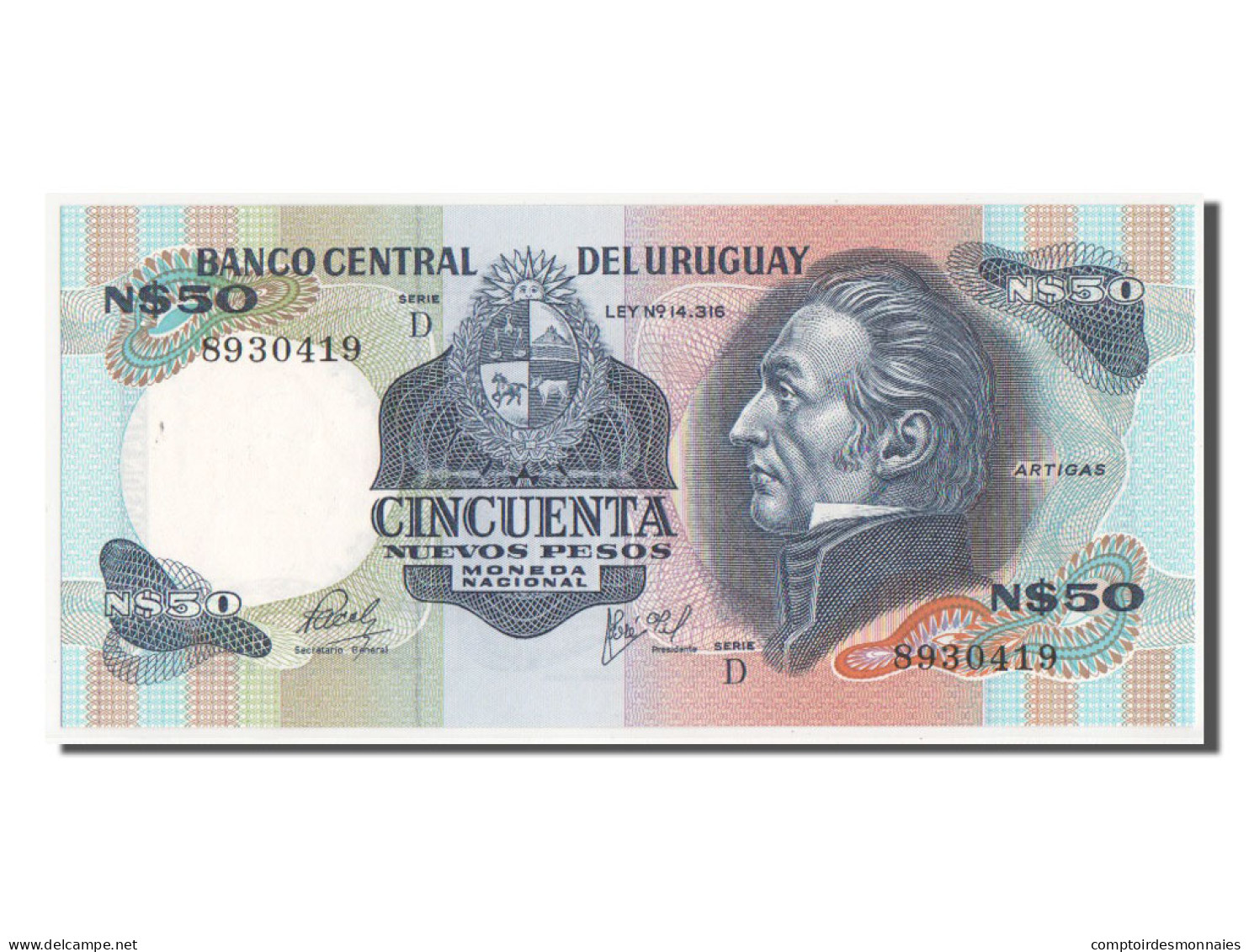Billet, Uruguay, 50 Nuevos Pesos, NEUF - Uruguay