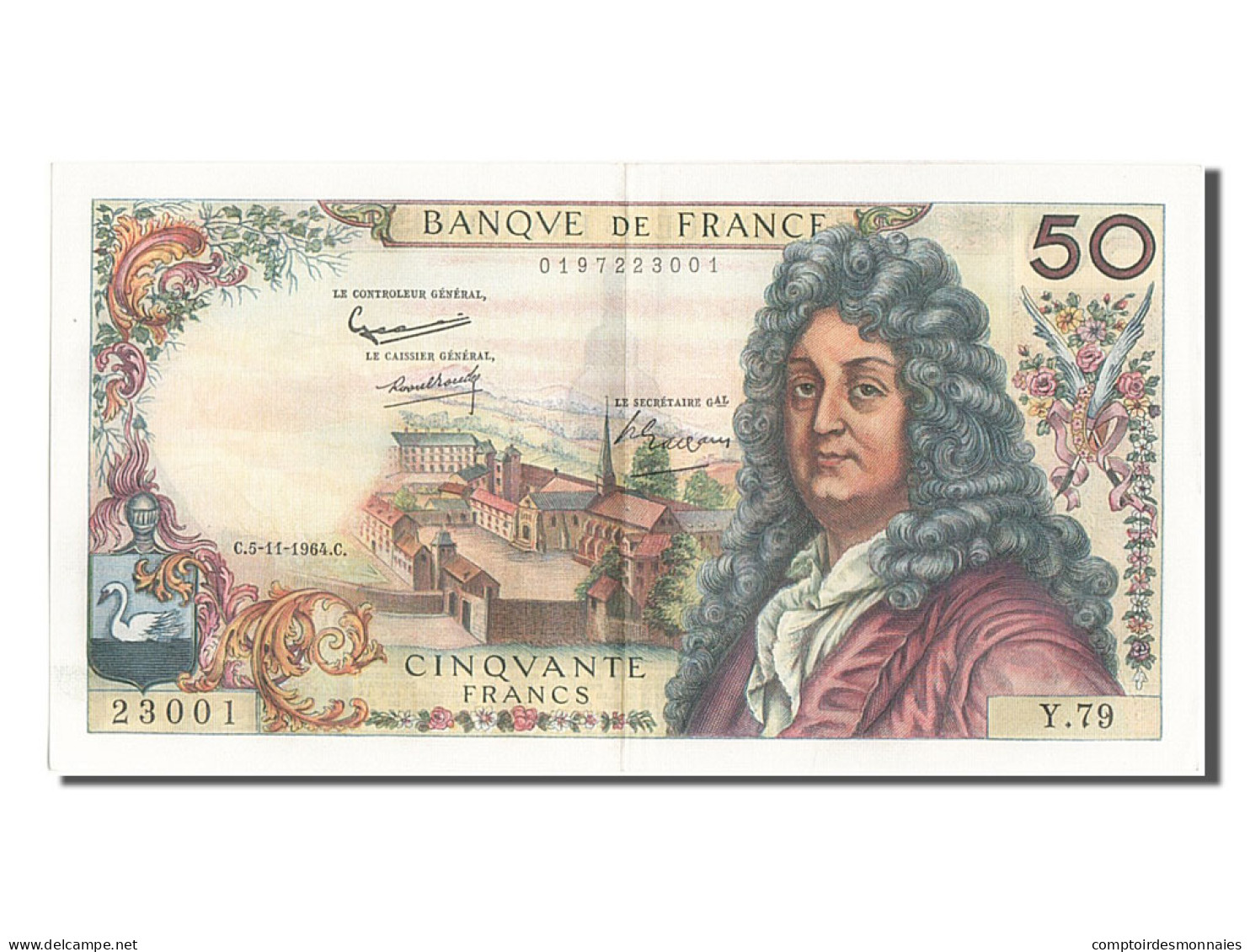 Billet, France, 50 Francs, 50 F 1962-1976 ''Racine'', 1964, 1964-11-05, TTB+ - 50 F 1962-1976 ''Racine''