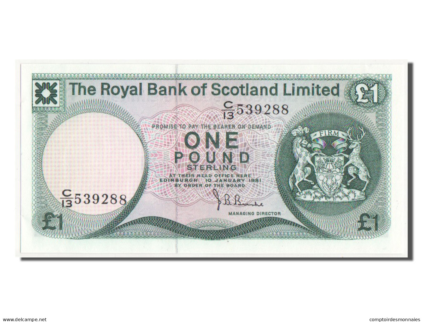 Billet, Scotland, 1 Pound, 1981, SPL - 1 Pound