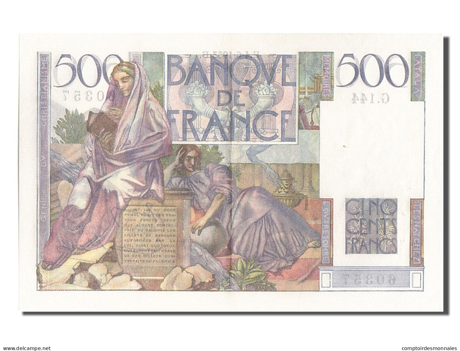 Billet, France, 500 Francs, 500 F 1945-1953 ''Chateaubriand'', 1953, 1953-06-04 - 500 F 1945-1953 ''Chateaubriand''