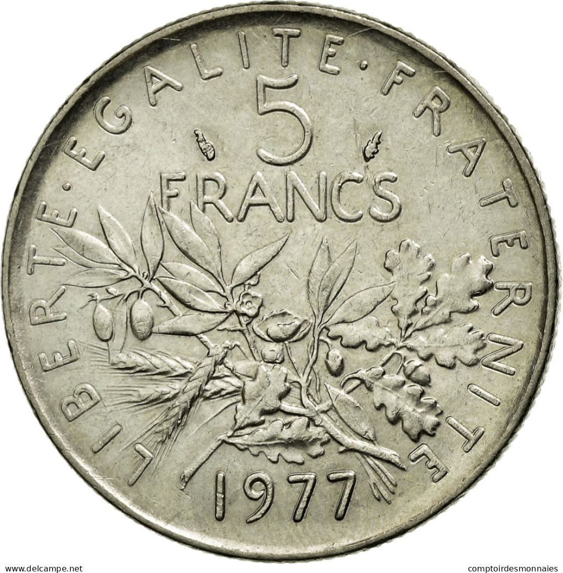 Monnaie, France, Semeuse, 5 Francs, 1977, SUP+, Nickel Clad Copper-Nickel - J. 5 Francs