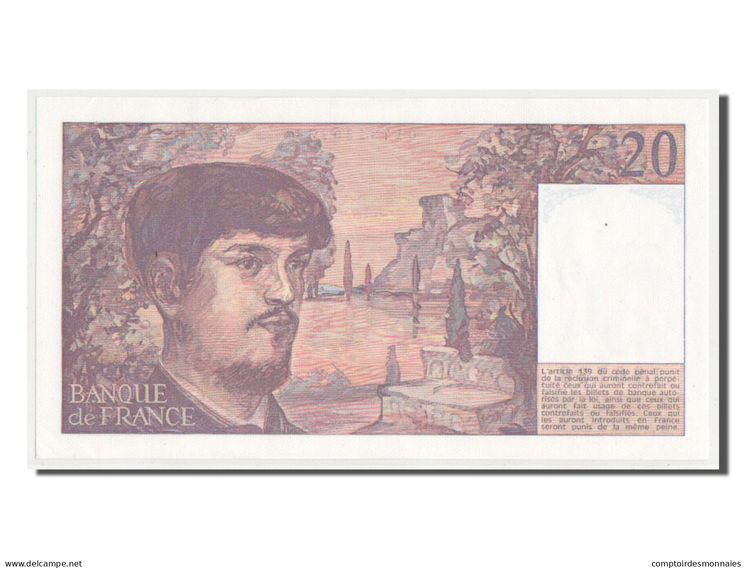 Billet, France, 20 Francs, 20 F 1980-1997 ''Debussy'', 1980, SPL, Fayette:66.1 - 20 F 1980-1997 ''Debussy''