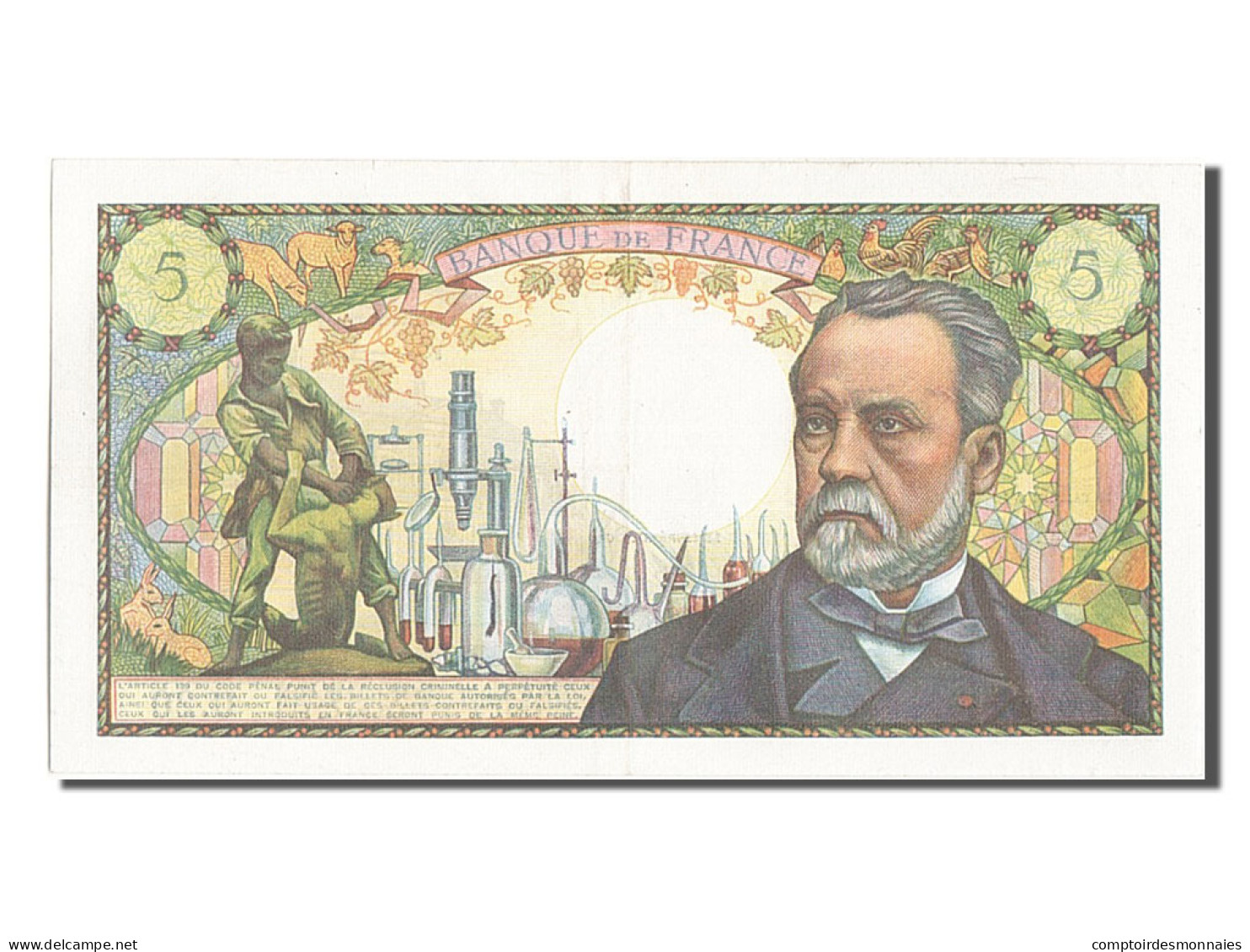 Billet, France, 5 Francs, 5 F 1966-1970 ''Pasteur'', 1966, 1966-07-07, SUP - 5 F 1966-1970 ''Pasteur''