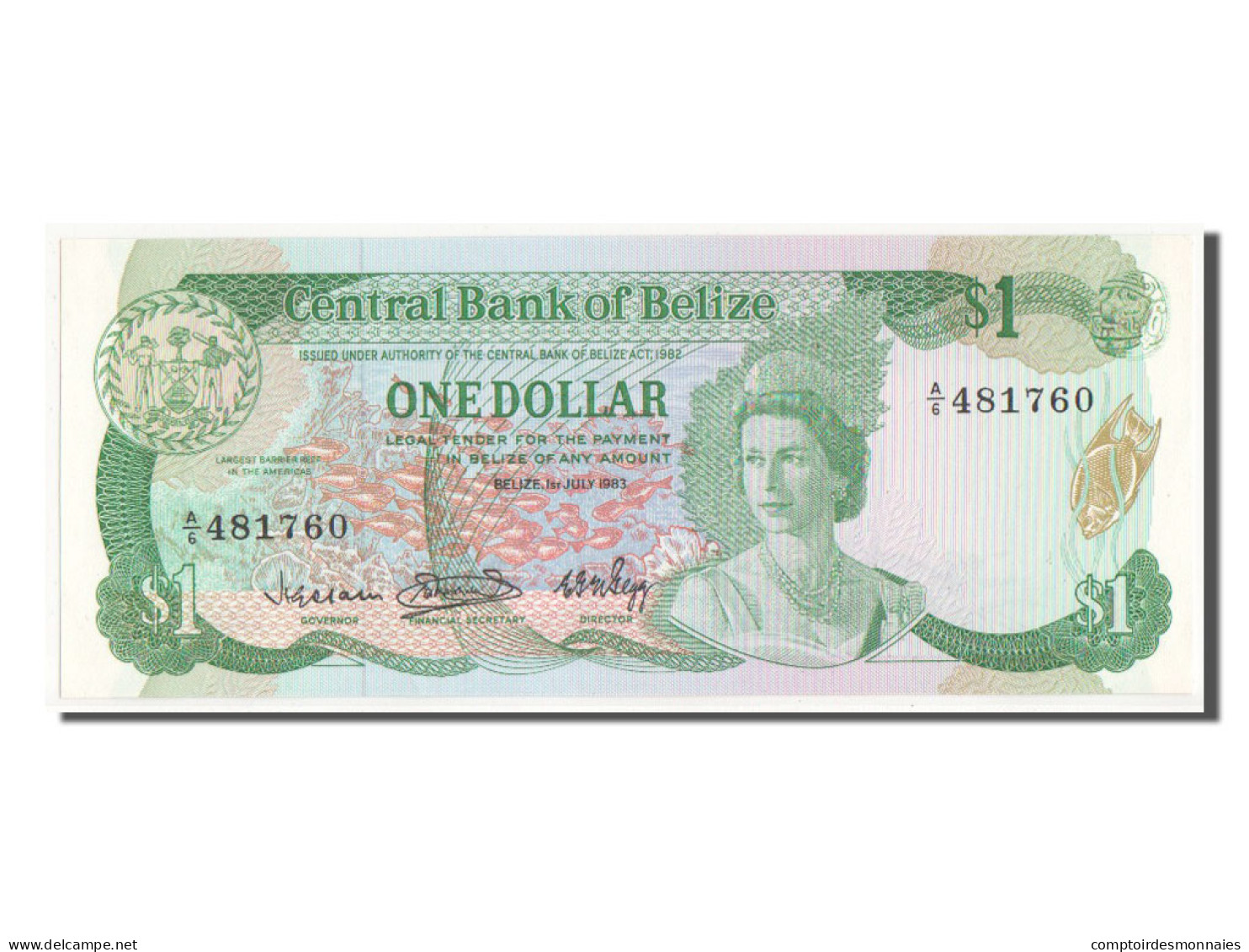 Billet, Belize, 1 Dollar, 1983, SPL+ - Belice