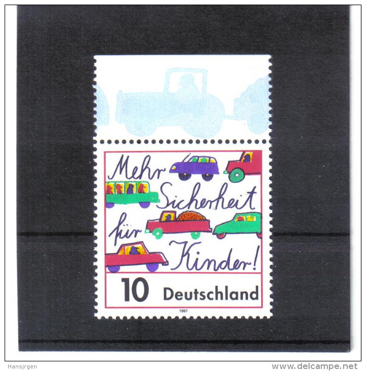 WIT82  BUNDESREPUBLIK DEUTSCHLAND 1997 (BRD) MICHL 1954 I PLATTENFEHLER GEBROCHENES VORDERRAD  ** POSTFRISCH - Abarten Und Kuriositäten