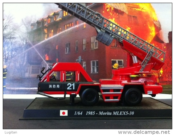 COLLEZIONE CARRI DEI POMPIERI - VIGILI DEL FUOCO DEL PRADO - GIAPPONE 1985  Morita Super Gyro Ladder MLEX5-30  1:43 - Scale 1:72