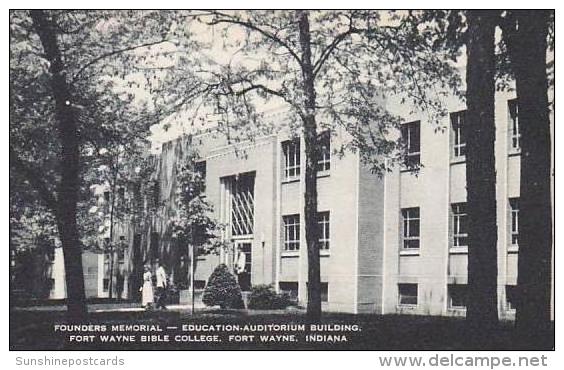 Indiana Fort Wayne Founders Memorial Education Aduitorium Building Fort Wayne Bible College Artvue - Fort Wayne