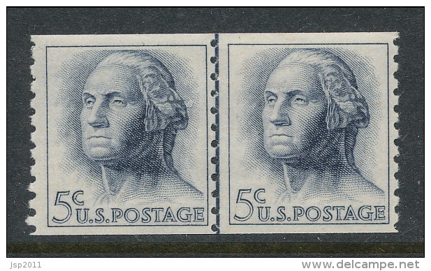 USA 1962 Scott # 1229. George Washington, MH (*). Untagget Line Pair - Rollenmarken