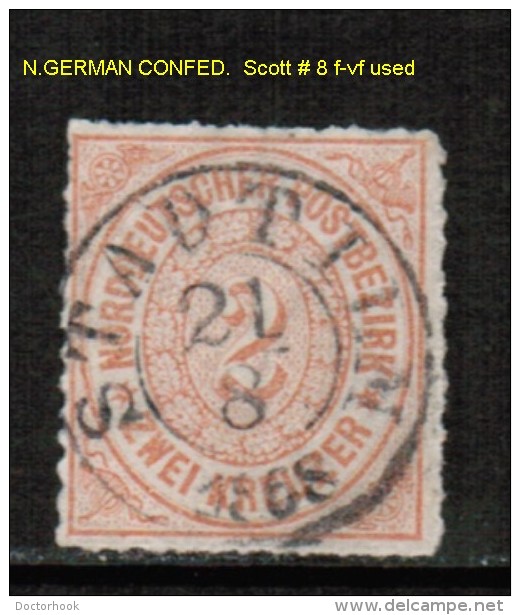 NORTH GERMAN CONFEDERATION    Scott  # 8  F-VF USED - Oblitérés