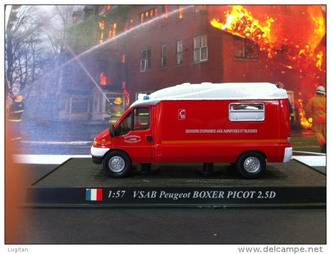 COLLEZIONE CARRI DEI POMPIERI - VIGILI DEL FUOCO DEL PRADO - VSAB Peugeot BOXER PICOT  SCALA 1:57 - Altri & Non Classificati