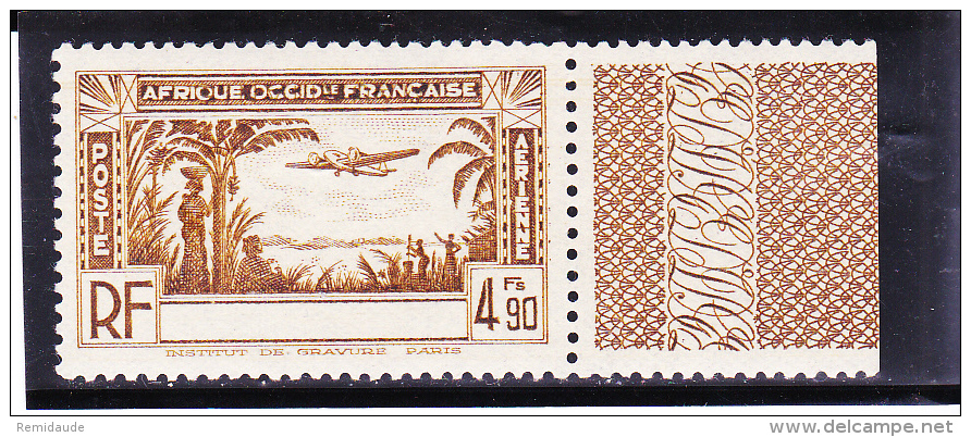 AOF "COTE D'IVOIRE" - 1940 - POSTE AERIENNE YVERT N°4a ** VARIETE "SANS LEGENDE" - SUPERBE - Unclassified