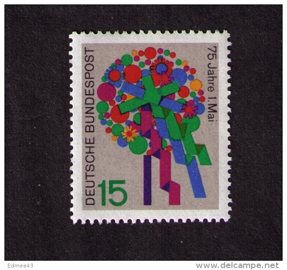 Timbre Neuf Allemagne, 75e Anniversaire De La Célébration Du 1er Mai, 15, 1965 - Other & Unclassified