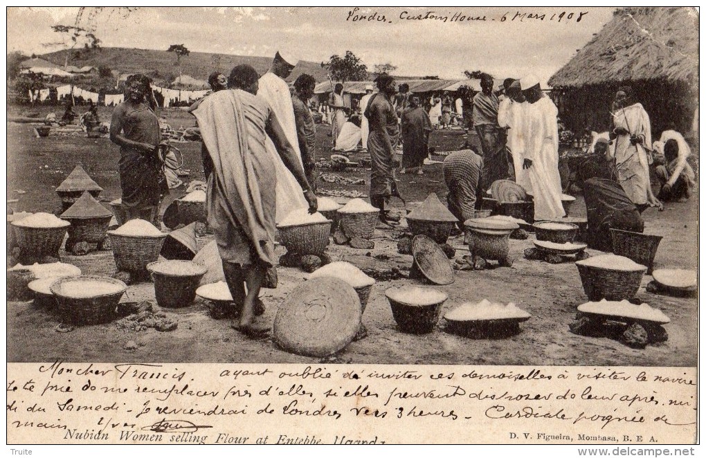 OUGANDA NUBIDN WOMEN SELLING FLOUR AT ENTEBBE CARTE PRECURSEUR - Oeganda