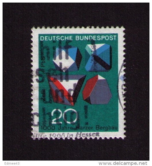 Timbre Oblitéré Allemagne, 1000 Jahre Harzer Bergbau, 20, 1968 - Other & Unclassified