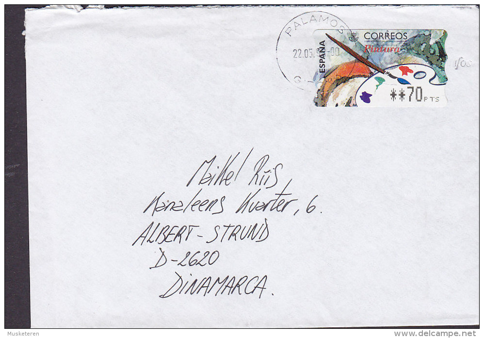 Spain PALAMOS Girona 1998 Cover Letra ALBERTSLUND Denmark ATM / Frama Label - Franchise Postale