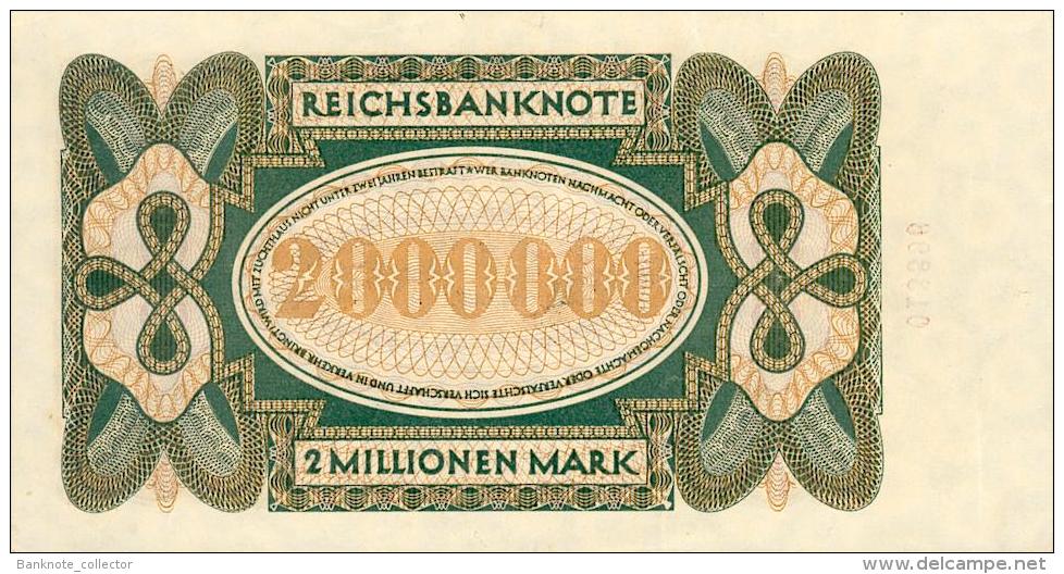 Deutschland, Germany - 2 Mio. Mark, Reichsbanknote, Ro. 89 A ,  ( Serie E/S ) XF+ ( II+ ), 1923 ! - 2 Miljoen Mark