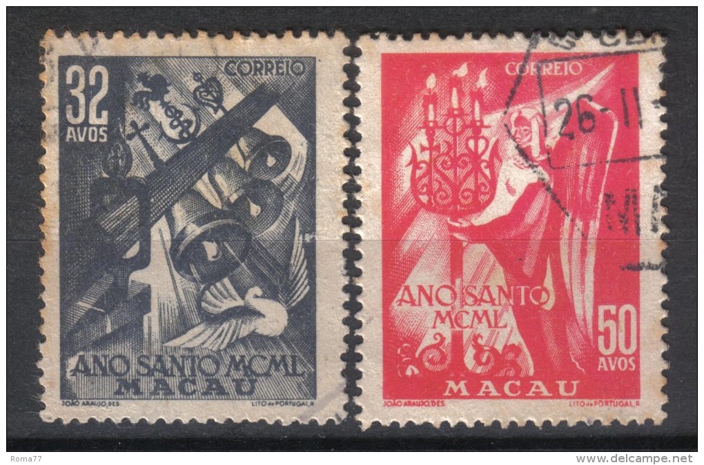W717 - MACAO 1950,  Serie N. 338/339  Usata . Anno Santo - Used Stamps