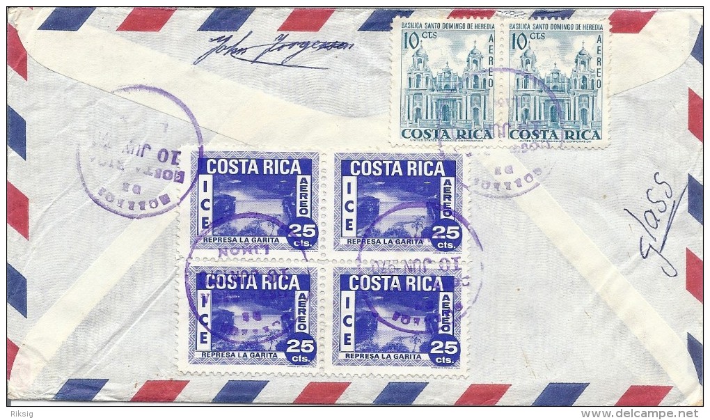 Cover Sent From Costa Rica To Greenland 1970.  # 282 # - Costa Rica