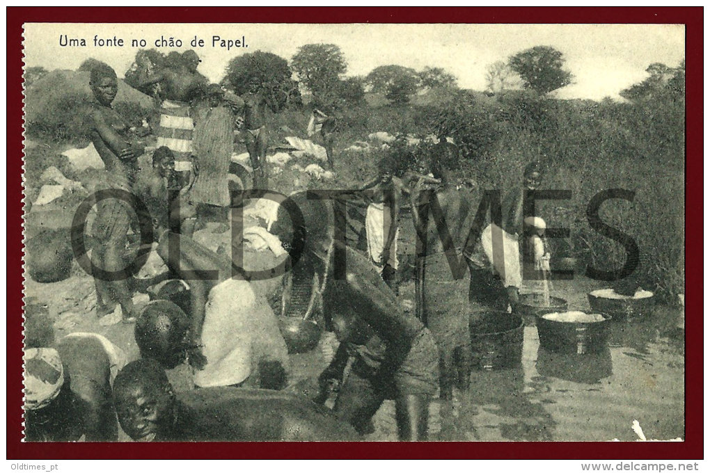 GUINE-BISSAU - UMA FONTE NO CHAO DE PAPEL - 1910 PC - Guinea-Bissau