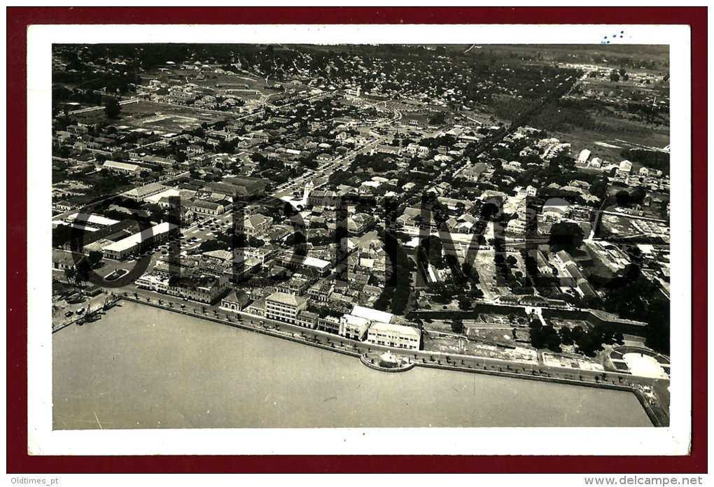 GUINE-BISSAU - VISTA AEREA - AVENIDA MARGINAL - 1950 REAL PHOTO PC - Guinea-Bissau