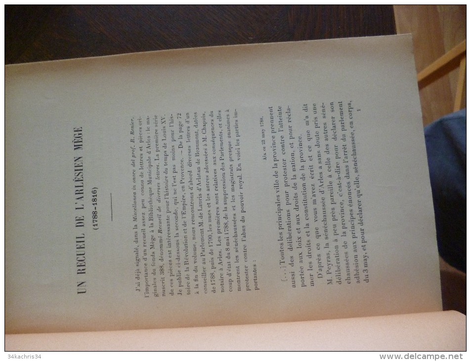 Plaquette 1913. Un Recueil De L'Arlésien Mège.Documents Pour L'histoire Du Fédéralisme Marseillais.Pélissier - Provence - Alpes-du-Sud