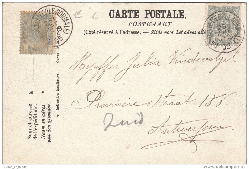 Cpa/pk 1905 Gand Quai De La Lieve Cachet L'Ecole Normale     ZIEN - Gent