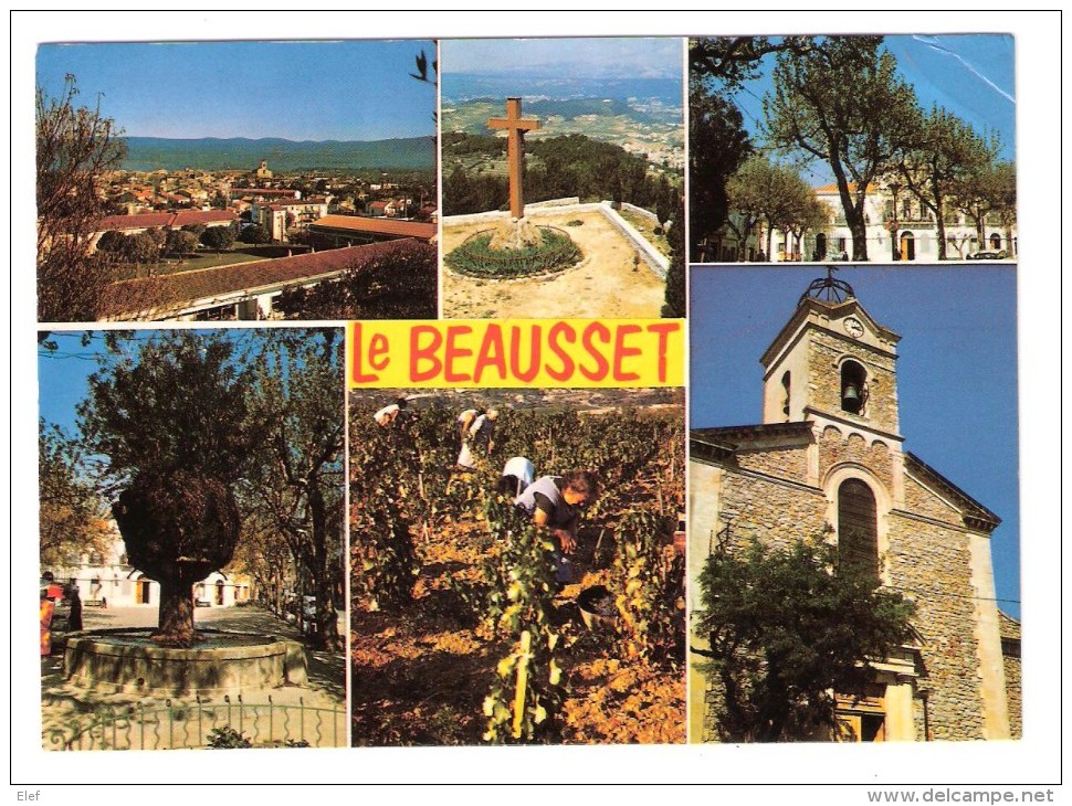 LE BEAUSSET, Var; Multivues;vue Générale,Fontaine,Vendanges, Eglise;1979, B/TB - Le Beausset