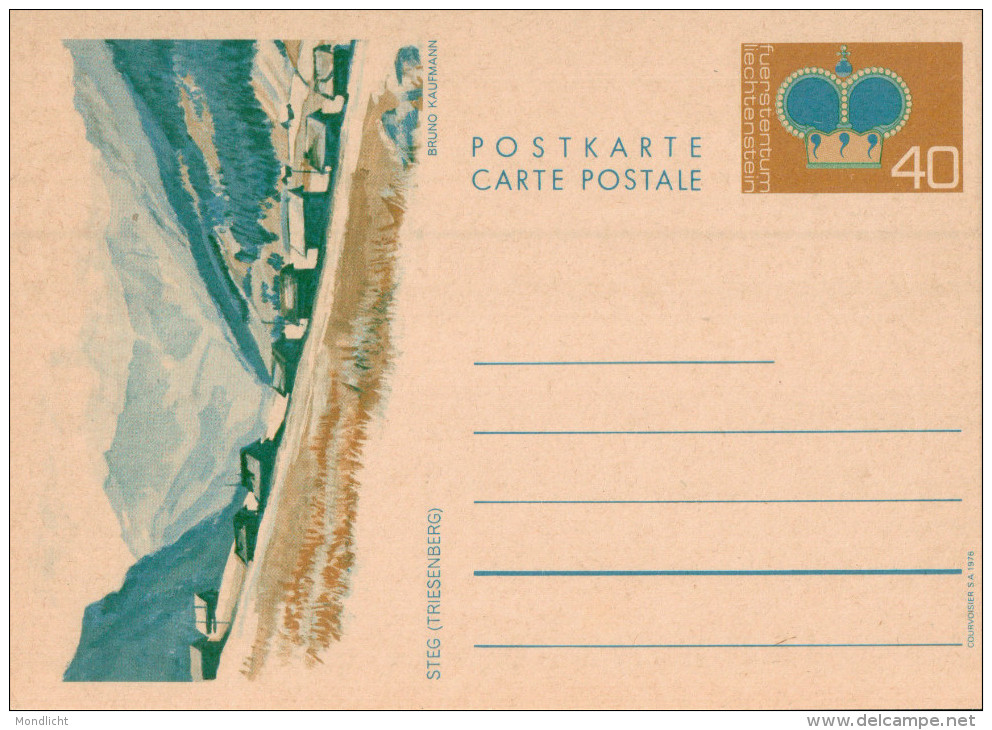 Liechtenstein Ganzsache. Steg (Triesenberg). 1976. Postkarte. - Entiers Postaux