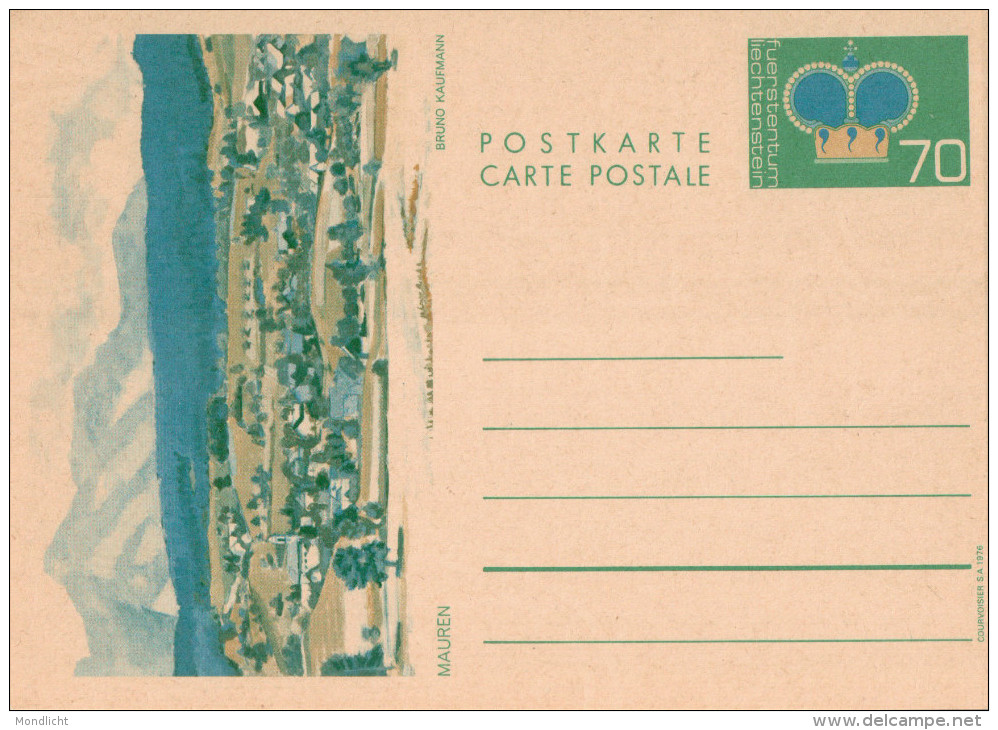 Liechtenstein Ganzsache. Mauren. 1976. Postkarte. - Stamped Stationery