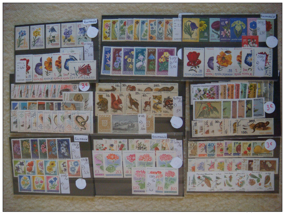 ROUMANIE (2) , Beau LOT de Timbres "Faune et Flore" COTE totale + de 300€ ; vT189