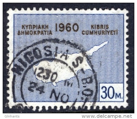 CYPRUS - 1960 30 MILS DEFINITIVE USED SG 204 - Cyprus (...-1960)