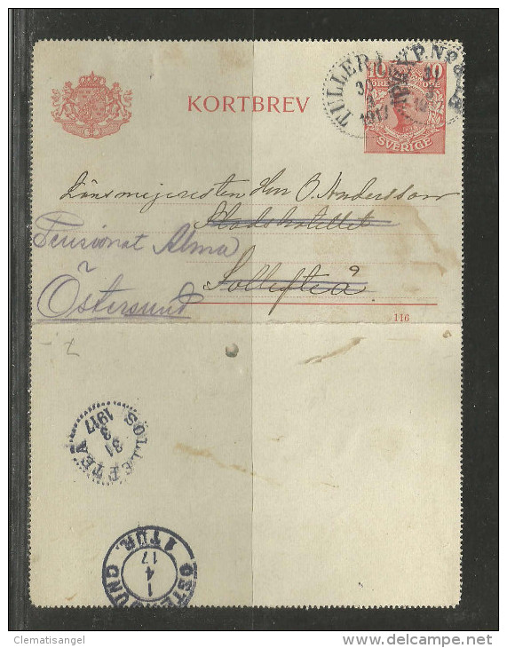 TOP!! SCHWEDEN * GANZSACHE KORTBREV * 1917 **!! - Ganzsachen