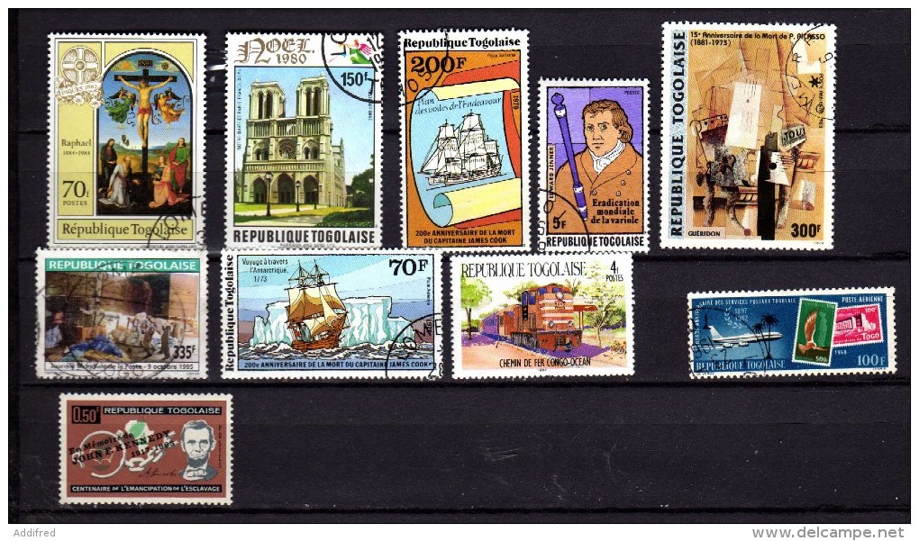 Togo 10 Timbres Oblitérés - Togo (1960-...)