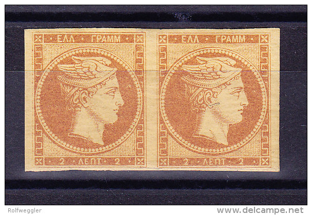 Griechenland - 2 Lepta Mi.#10 II B In Paar * - Unused Stamps