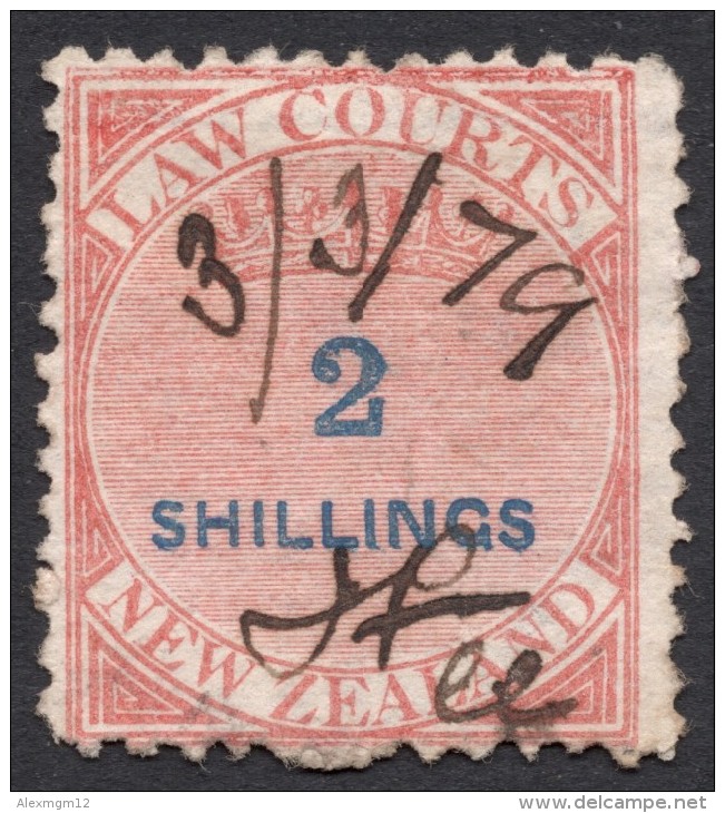 New Zealand Law Courts, 2 S. 1875,  Used. - Used Stamps