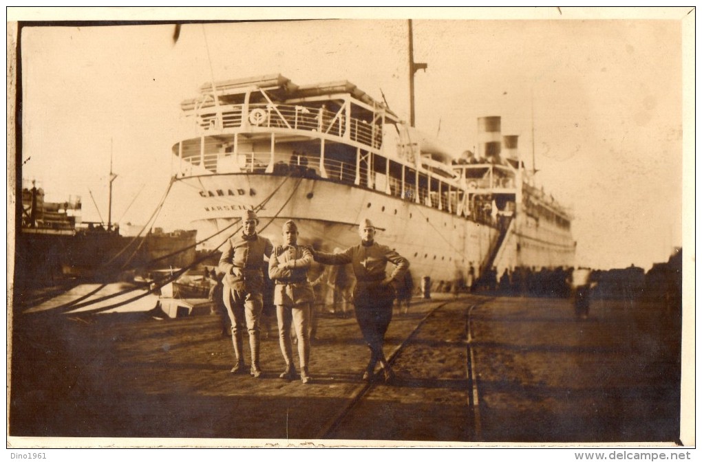 CPA 443 - MILITARIA - Carte Photo Militaire  / Croix - Rouge / Marin - Navire Sanitaire Le Canada / MARSEILLE - Krieg