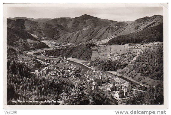 CPA WOLFACH- TOWN PANORAMA, MOUNTAINS - Wolfach