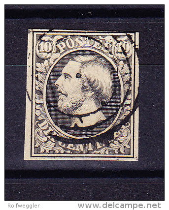 Luxemburg - 1852 Mi# 1 Gestempelt - Tiefschwarz - 1852 Guglielmo III