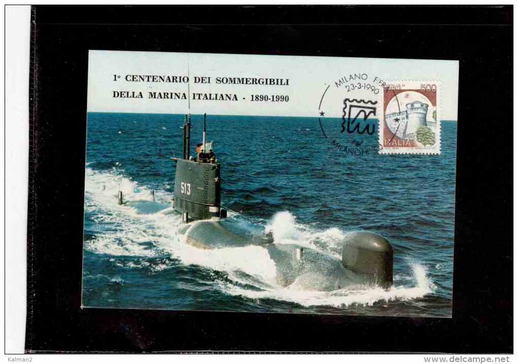 TEM10438  -   1° CENTENARIO SOMMERGIBILI MARINA ITALIANA   /    MILANO  23.3.1990 - Sous-marins