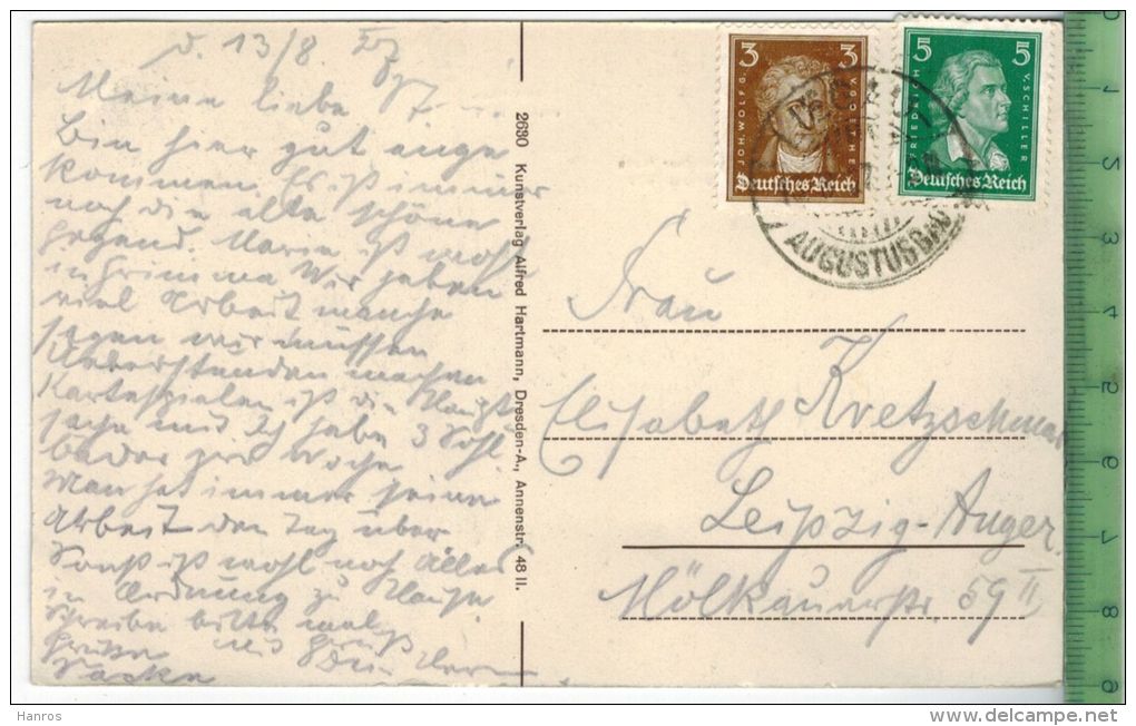 Augustusbad Bei Radeberg-  1927 -Verlag: Alfred Hermann, Dresden,  Postkarte, Mit Frankatur, Mit Stempel AUGUSTUSBAD - Radeberg