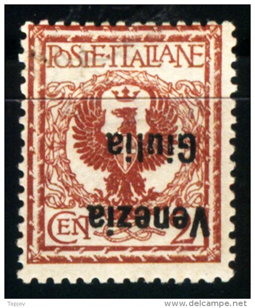 ITALIA -  VENEZIA  GIULIA  - ERRORE Soprast. CAPOVOLTA - **MNH - 1918 - Signed - Venezia Giulia