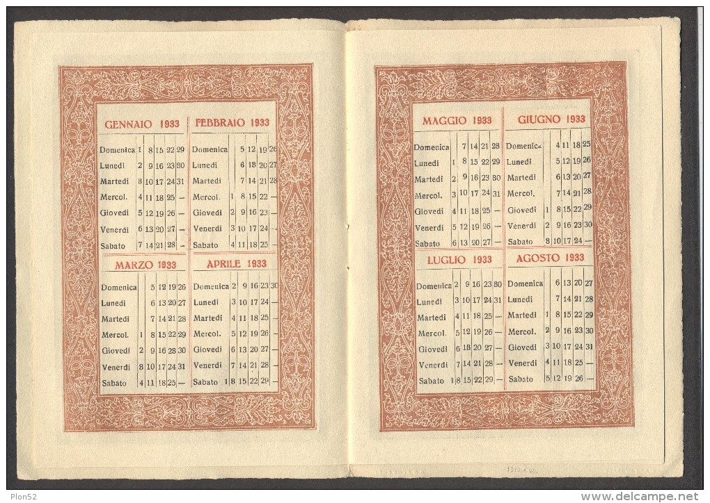 7655-CALENDARIO(FORMATO 12,8x17,7 CM. ) DEL 1933-MADONNA CON BAMBINO - Formato Grande : 1921-40