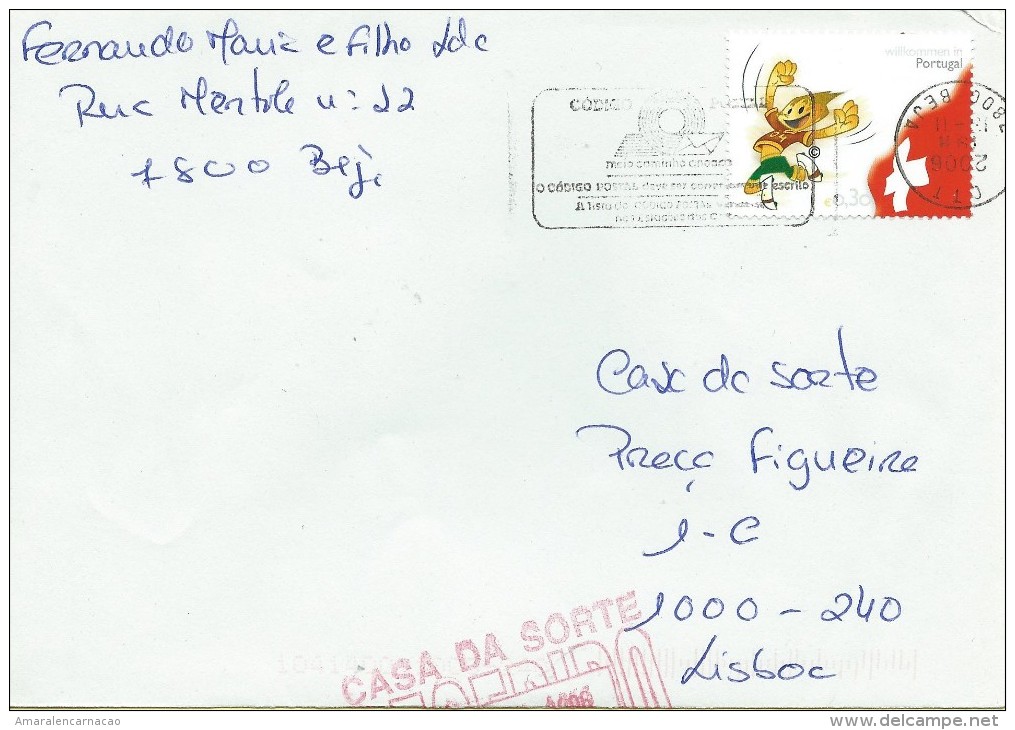 TIMBRES - STAMPS - PORTUGAL - EURO 2004 - LETTRE AVEC TIMBRE DRAPEAU SUISSE - Lettres & Documents