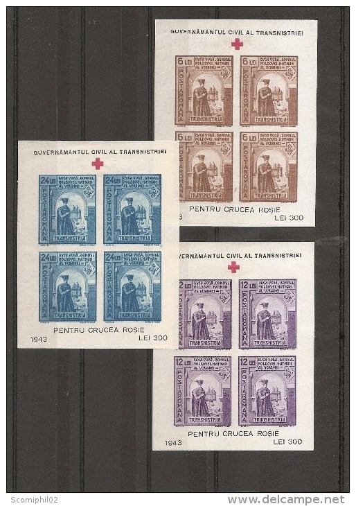 Roumanie -Emissions Locales De Transnistrie ( 3 BF Non émis De 1943 à Voir) - Local Post Stamps