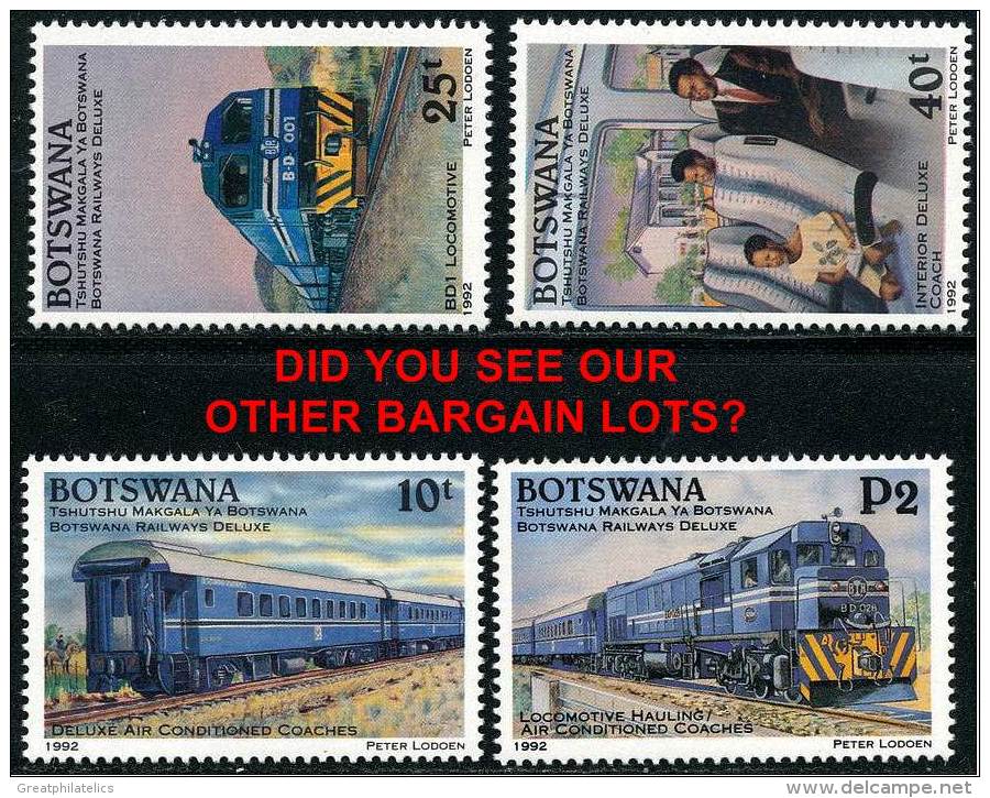 BOTSWANA 1992 RAILROAD  TRAINS LOCOMOTIVES SC# 514-17 VF MNH (DEL04) - Botswana (1966-...)