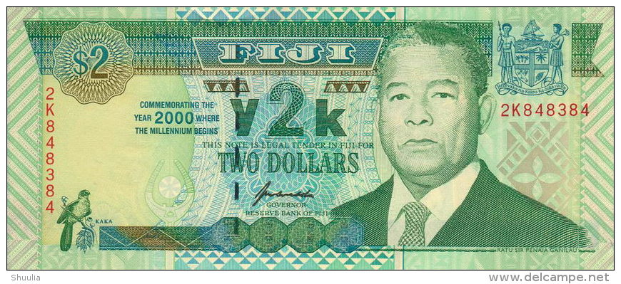 Fiji 2 Dollars 2000 Pick 102 UNC - Fidji