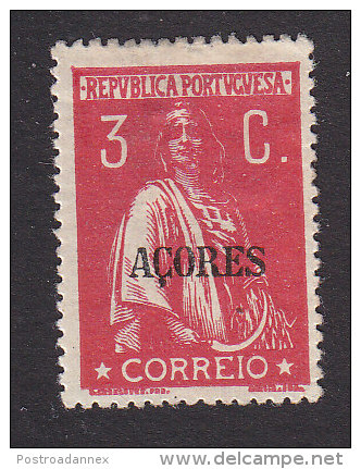 Azores, Scott #164, Mint Hinged, Ceres Overprinted, Issued 1918 - Açores