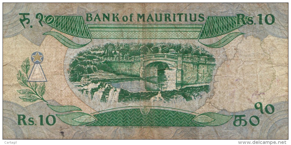 Billets -  B1239 -  Mauritius - 10 Rupees ( Type, Nature, Valeur, état... Voir 2 Scans) - Mauritius