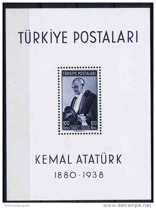 Turquie / Turkey: 1940 Block Nr 1 MNH/** - Blocks & Kleinbögen